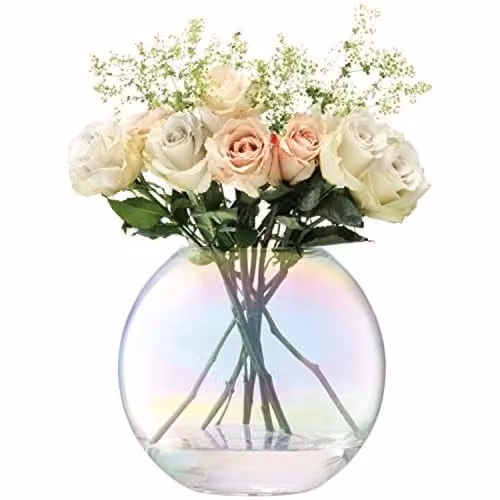 LSA International Pearl Vase in White Mother of Pearl, Height: 24 cm