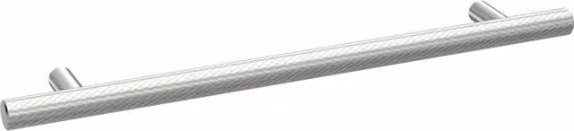 Balterley Textured Knurled Bar Furniture Handle in Chrome Silver, W/D/H: 12 x 25.2 x 2.5 mm, 192 mm Centres