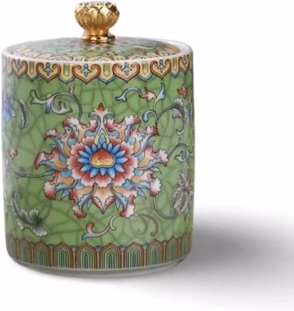 Candle Up Tranquil Small Candle in Lime Green and Multicolour