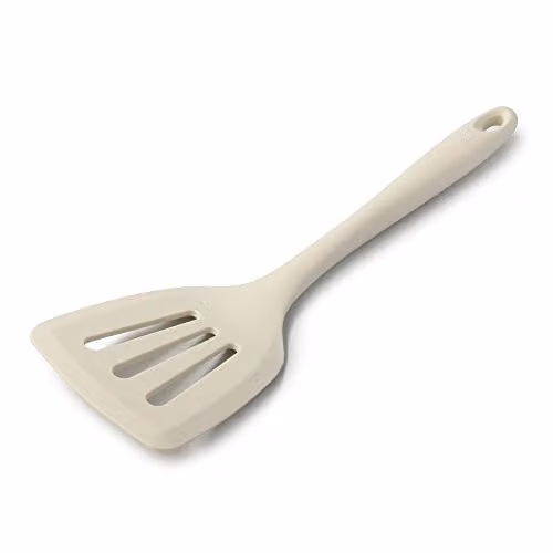 Zeal Silicone Non-Stick Slotted Turner, Heat Resistant and Non-Scratch, Pink and White, 30 cm – 3