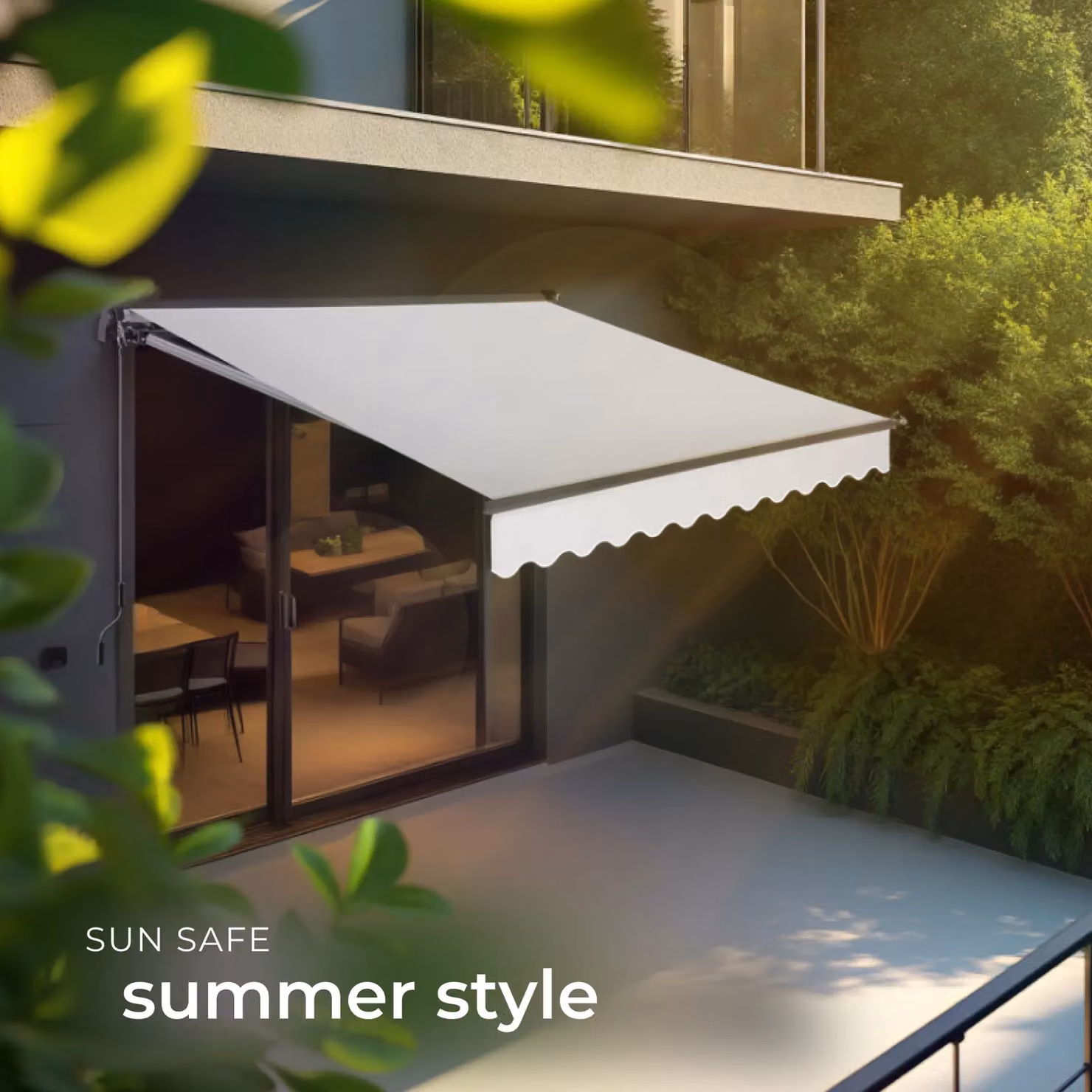 tectake Ornella Retractable Wall-Mounted Awning in Light Grey, W/D: 250 x 200 cm – 5