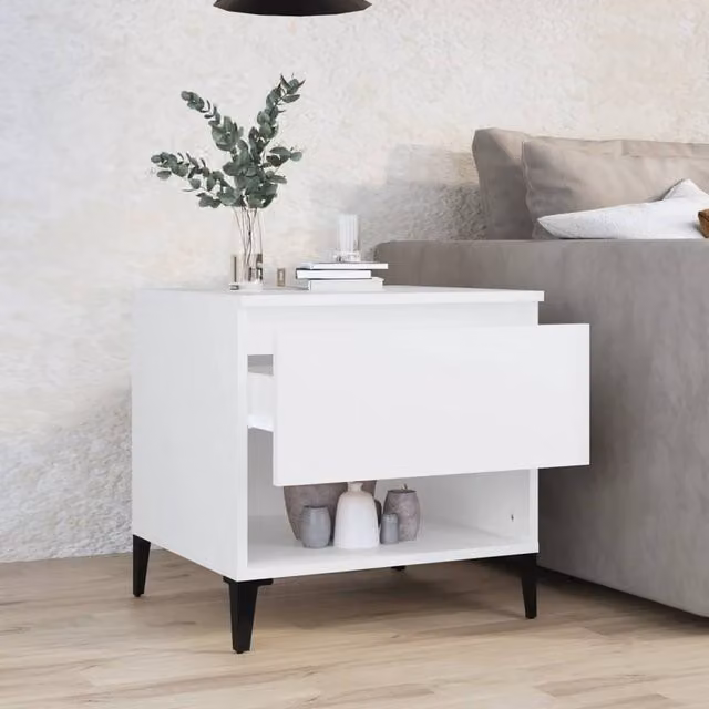 Berkfield Home Modern White Square Side Table W/D/H: 50 x 46 x 50 cm – 1
