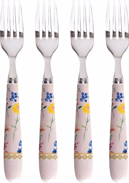 Maxwell Williams Contessa Set of 4 Coated Stainless Steel Cake Forks in Pink