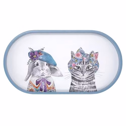 Mikasa Oval Wood Serving Tray in White and Multicolour, 38 cm