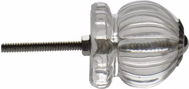 Nicola Spring Transparent Glass Cabinet Knobs with Threaded Stem, Pack of 12, White
