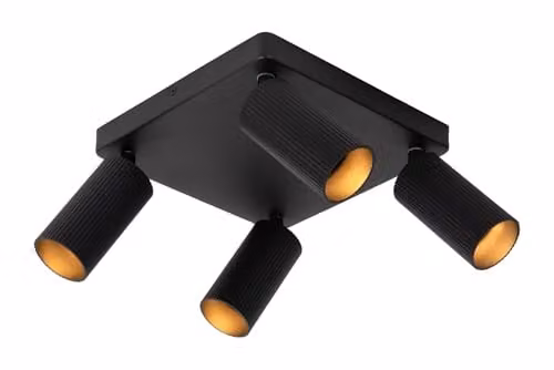Lucide Netlighting Clubs Modern Black Aluminium Ceiling Spotlight, Adjustable and Dimmable, GU10 – 1