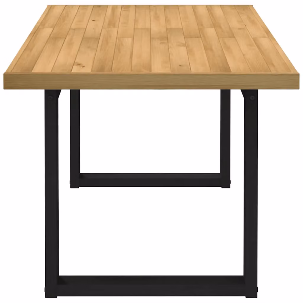 Berkfield Home NOAIN Rectangular Dining Table in Brown Solid Pine with U-Shaped Sled Base, W: 160 cm, D: 90 cm, H: 75 cm – 3