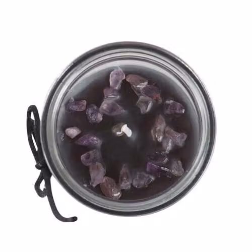 KDMD Crystal Witch Jasmine Scented Tube Candle with Amethyst Chips in Black and Purple – 2