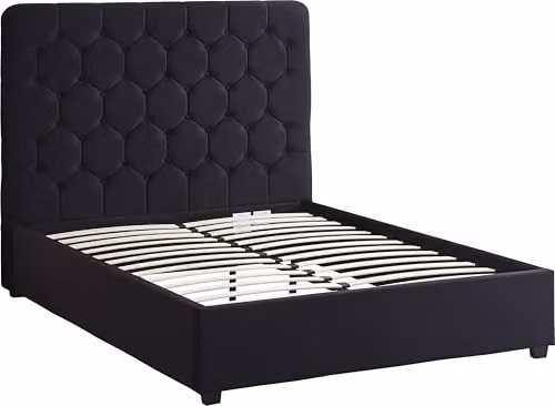 Seconique Madison Double Bed in Black Velvet Upholstered Fabric, W/D/H: 140 x 200 x 137.16 cm – 5