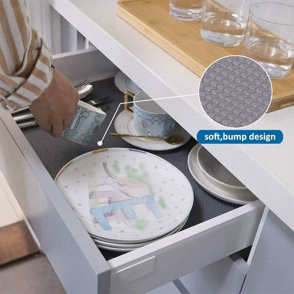 NESTLUNE Non-Slip Waterproof Drawer Shelf Liner, Washable Cabinet and Cupboard Liner in Grey, W/D: 100 x 100 cm – 4