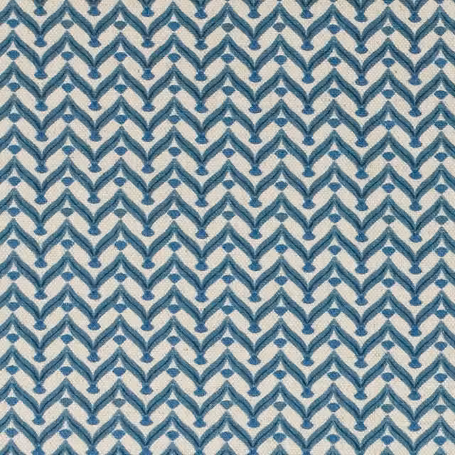 Ashley Wilde Galatzo Blue Graphic Cotton and Linen Fabric