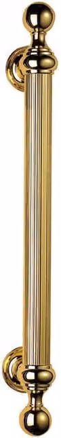 Loops Ornate Bow Pull Handle with Reeded Grip, Polished Brass, Fixing Centres: 353 mm – 1