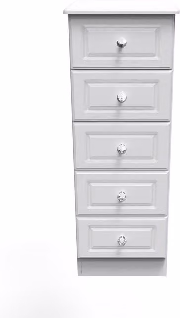 Ready Assembled 2 U Stratford 5 Drawer Tallboy in White