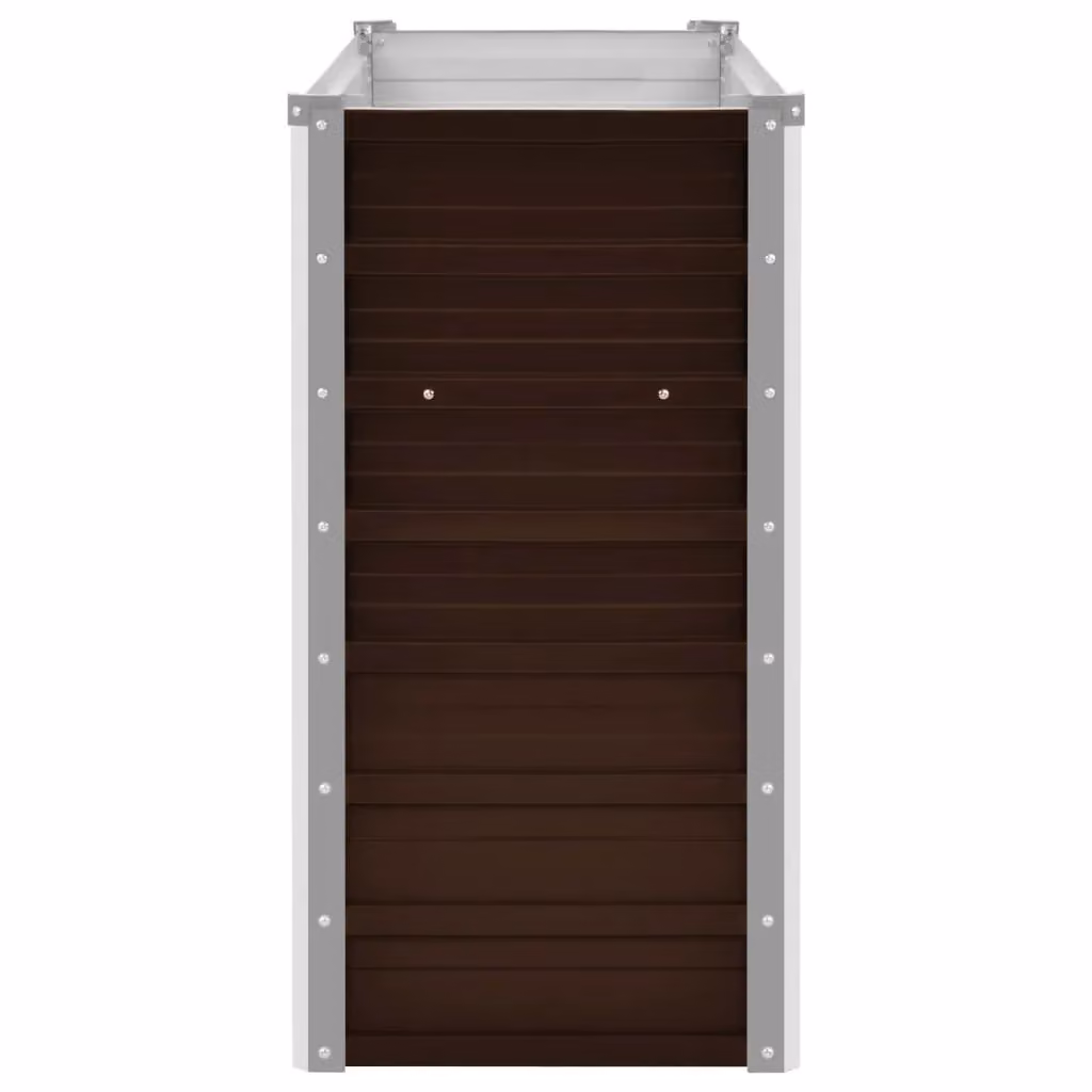 Berkfield Home Garden Brown Galvanised Steel Raised Bed W: 100 cm, D: 40 cm, H: 77 cm – 3