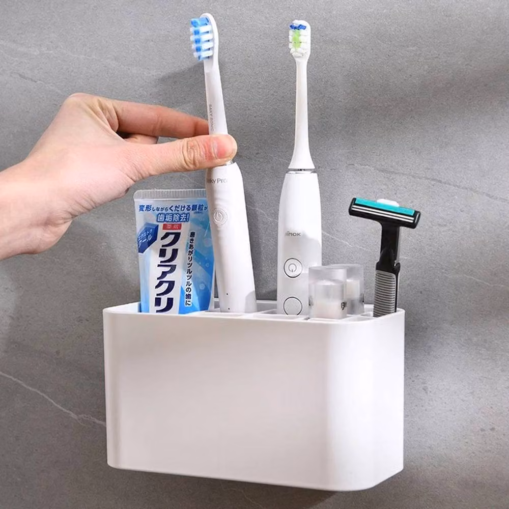 NESTLUNE Electric Toothbrush Holder and Bathroom Caddy Storage Organiser in White – 2