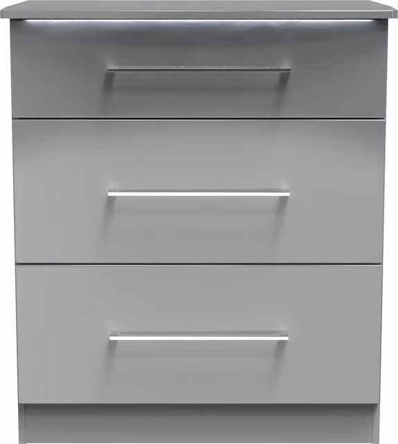 2 U Lyon Ready Assembled 3 Drawer Deep Chest in Grey – 1