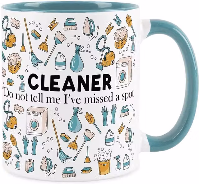 Purely Home Cobalt Blue Ceramic Novelty Cleaner Mug for Adults