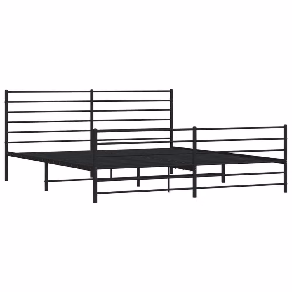 Berkfield Home Metal Bed Frame with Headboard and Footboard in Black, 200 x 200 cm – 2