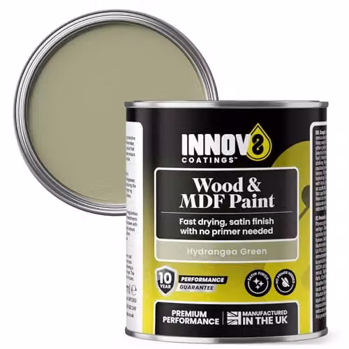 INNOV8 COATINGS Wood and MDF Paint in Green with a Satin Finish, 250 ml – 1