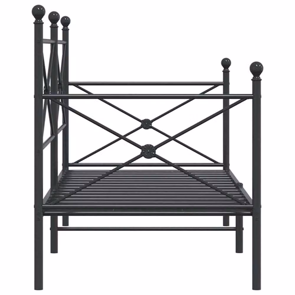 Berkfield Home Metal Day Bed in Black, W/D/H: 90 x 200 cm – 4