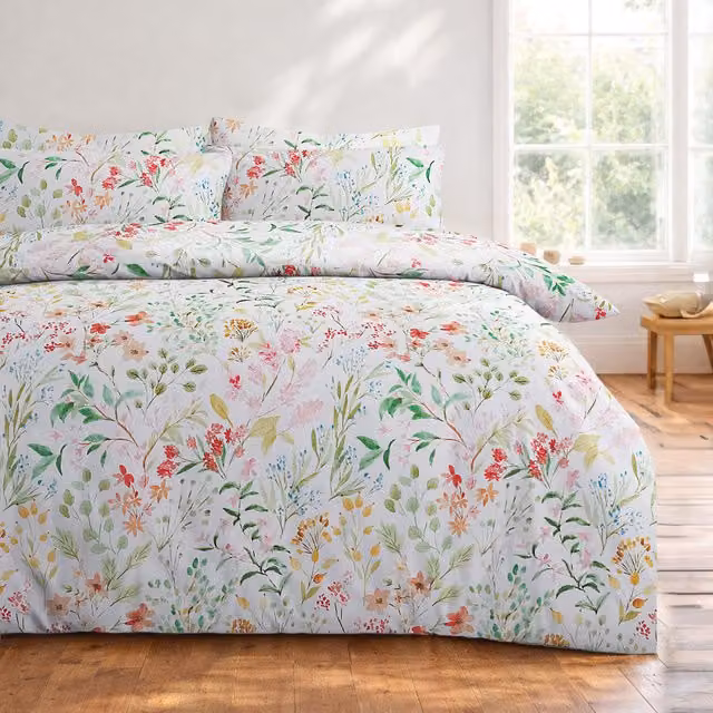 Florelle Floral Patterned Duvet Cover Set, Multicolour, W: 180 cm, H: 200 cm