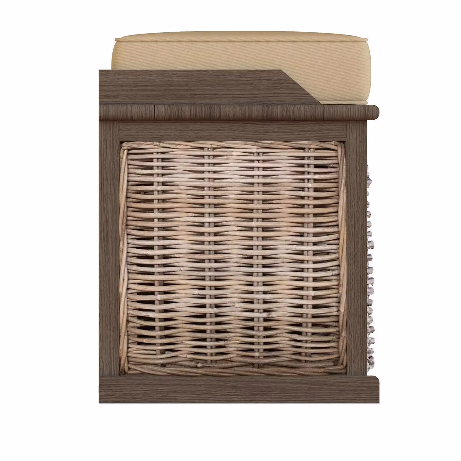 FWStyle Handmade Kubu Rattan Small Storage Bench with Baskets and Cushion in Brown W/D/H: 70 x 48 x 39 cm – 3