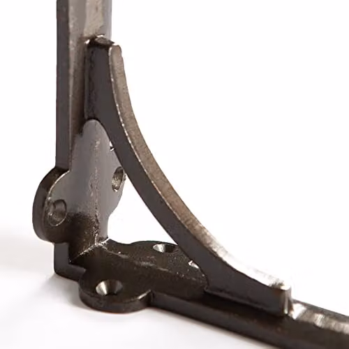 Hammer and Tongs Pack of 4 Curved Iron Shelf Brackets in Raw Black, Diameter: 100 mm – 2