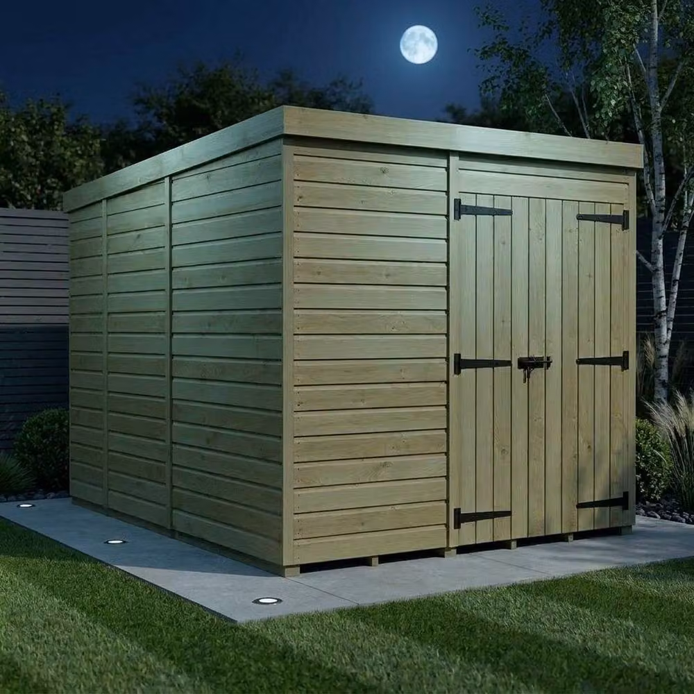 Buttercup Farm Brown Pent Garden Shed with Double Doors and No Windows – 3