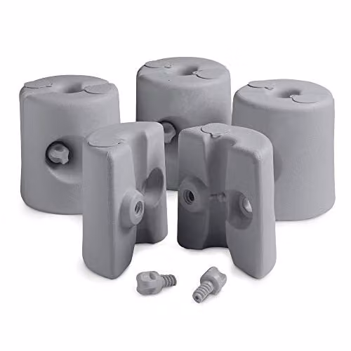 VonHaus Set of 4 Grey Plastic Gazebo Leg Weights for Sand or Water Fill, Suitable for Outdoor Gazebos, Marquees and Party Tents – 1