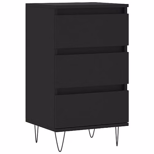 vidaXL Modern Black Matt Sideboard in MDF and Metal, W/D/H: 40 x 35 x 70 cm – 1