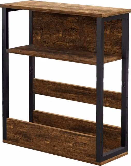 Levede Industrial Rectangular Coffee Side Table in Brown and Black