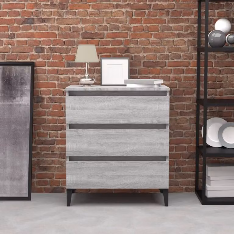 Berkfield Home Sonoma Sideboard in Grey, W/D/H: 60 x 35 x 69 cm