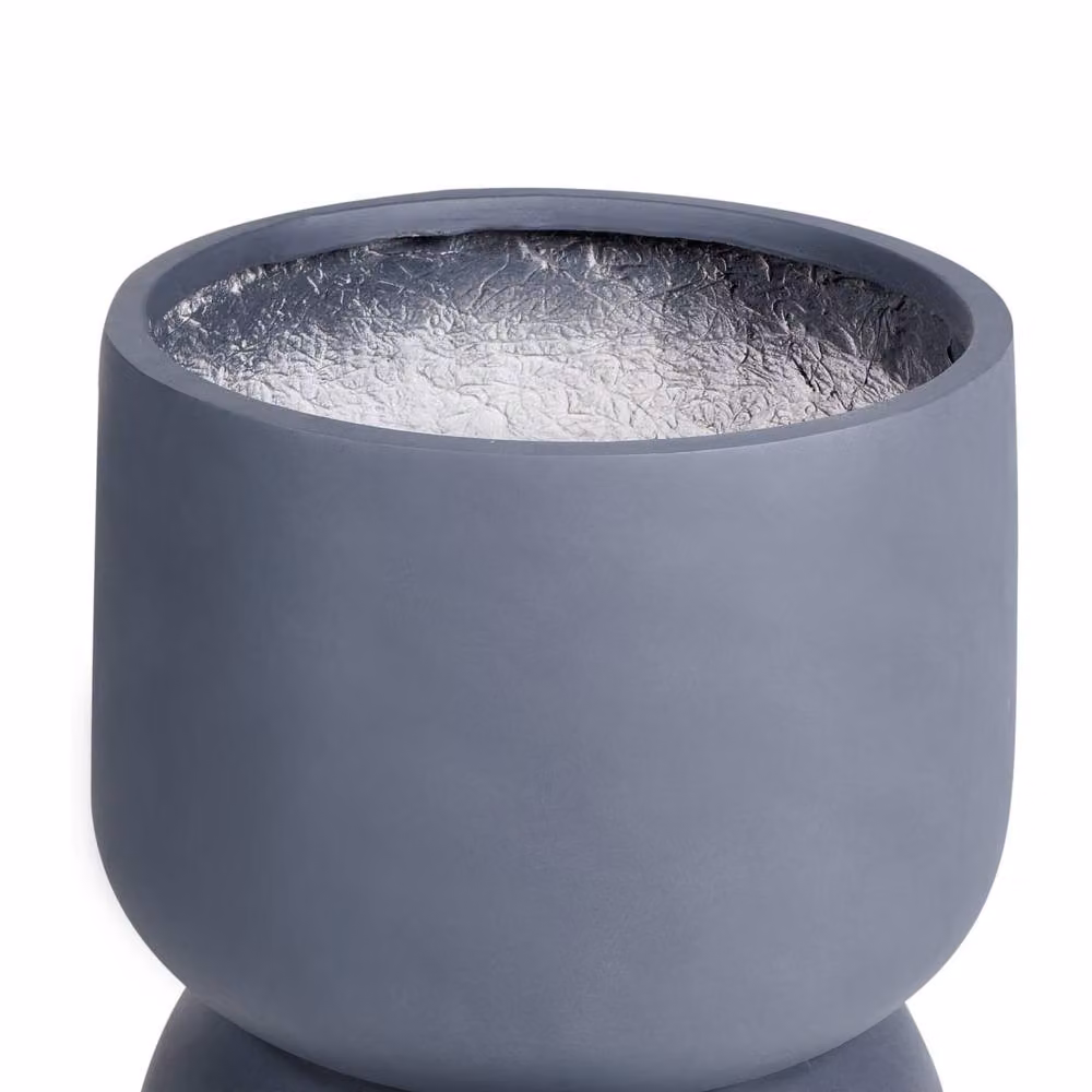 Wyld and Coco Grey Round Concrete Style Weather Resistant Planter Pot – 4