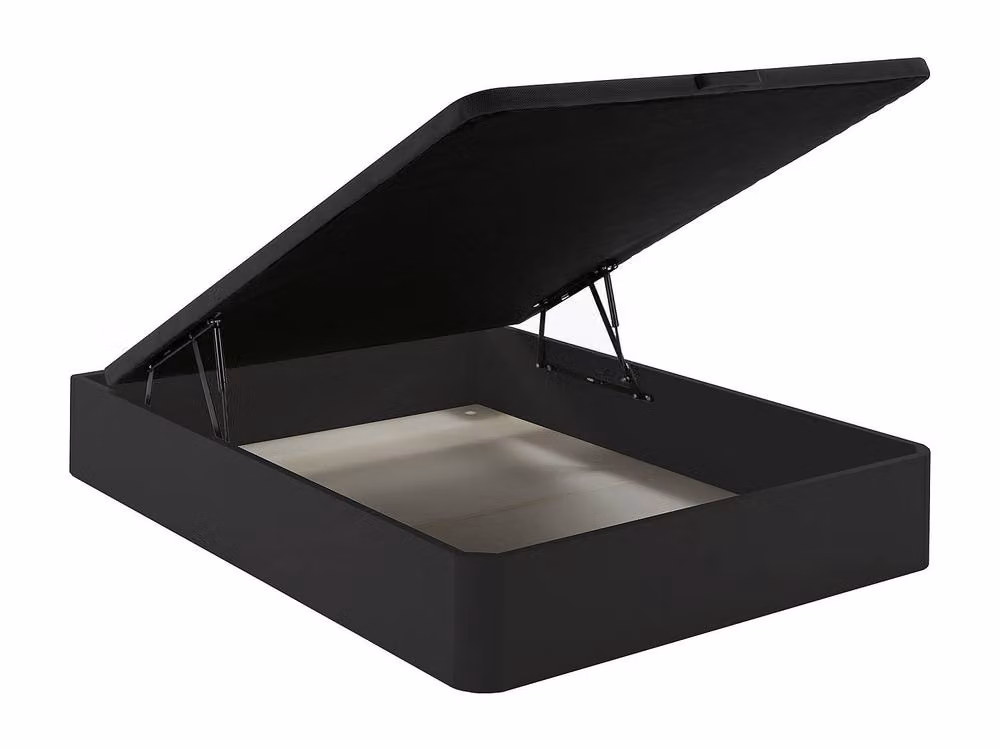 YSMÉE HESTIA Ottoman Storage Bed Base in Matt Black, W/D/H: 190 x 140 x 30 cm – 3
