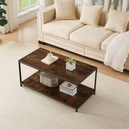 Direct Online Houseware House Of Home Coffee Table in Walnut Brown, W/D/H: 100 x 50 x 45 cm – 2