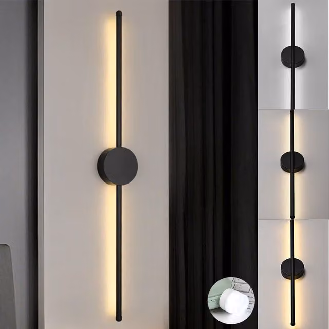 SPETLEK Dimmable LED Exterior Wall Light, Black Modern Up and Down Long Strip Sconce with IP65 Waterproof Rating – 1