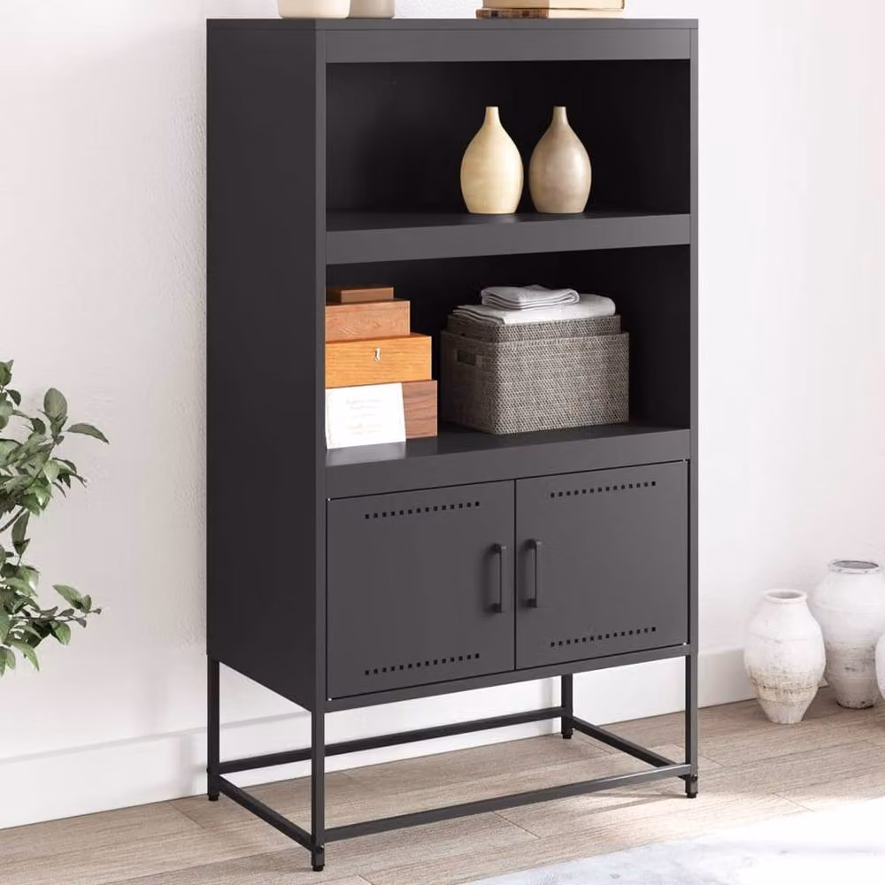 Berkfield Home Industrial Black Steel Highboard W/D/H: 68.5 x 38.5 x 123.5 cm – 2