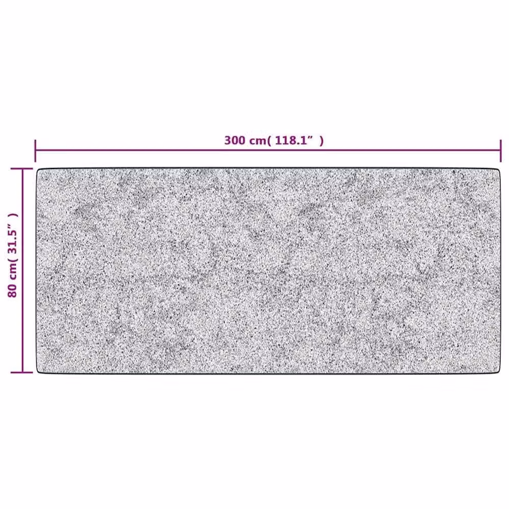 Berkfield Home Washable Multicolour Anti Slip Stone Look Rug, W: 80 cm, L: 300 cm