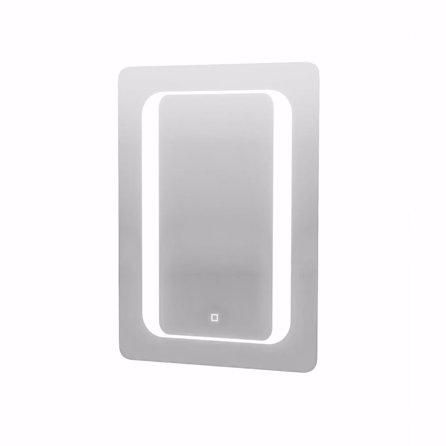 Nes Home Mia Illuminated LED Bathroom Mirror in Silver with Anti-Fog and Touch Switch, W/D/H: 70 x 50 x 4 cm – 2