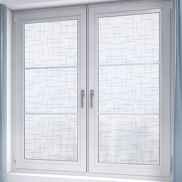 Livingandhome Self Adhesive 3D Privacy Film for Glass Windows, Translucent White Small Star Pattern