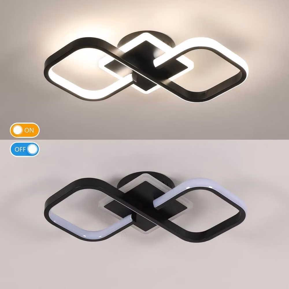 COMELY Modern Square LED Ceiling Light, 36W, Black, 4500K Cool White – 5