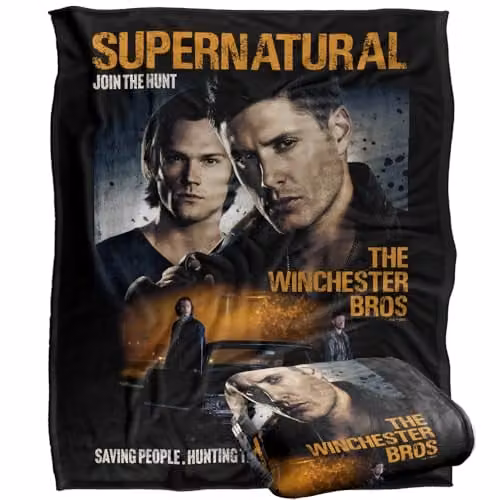 LOGOVISION Supernatural Sam and Dean Poster Silky Touch Super Soft Fleece Throw Blanket, Multicolour, W: 152 cm, D: 127 cm