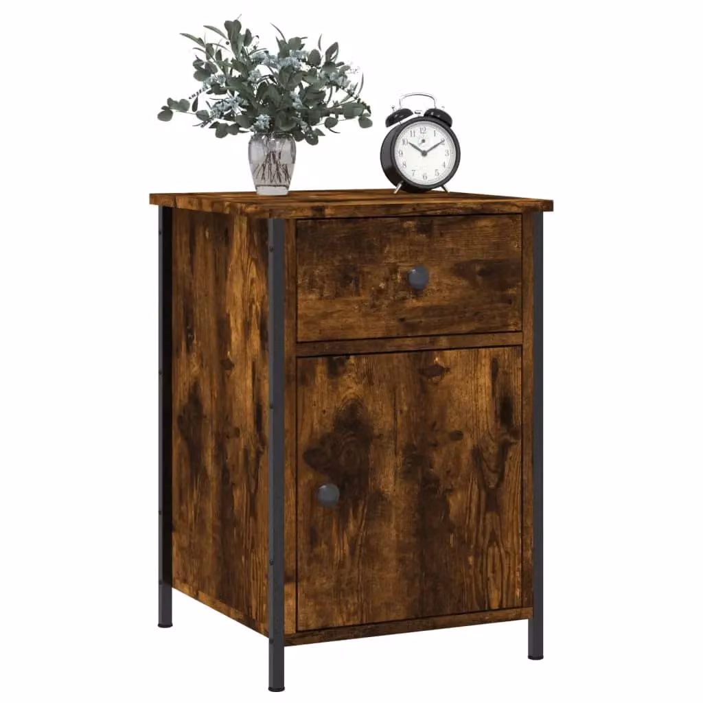 Berkfield Home Smoked Oak Bedside Cabinet in Brown, W/D/H: 40 x 42 x 60 cm – 3