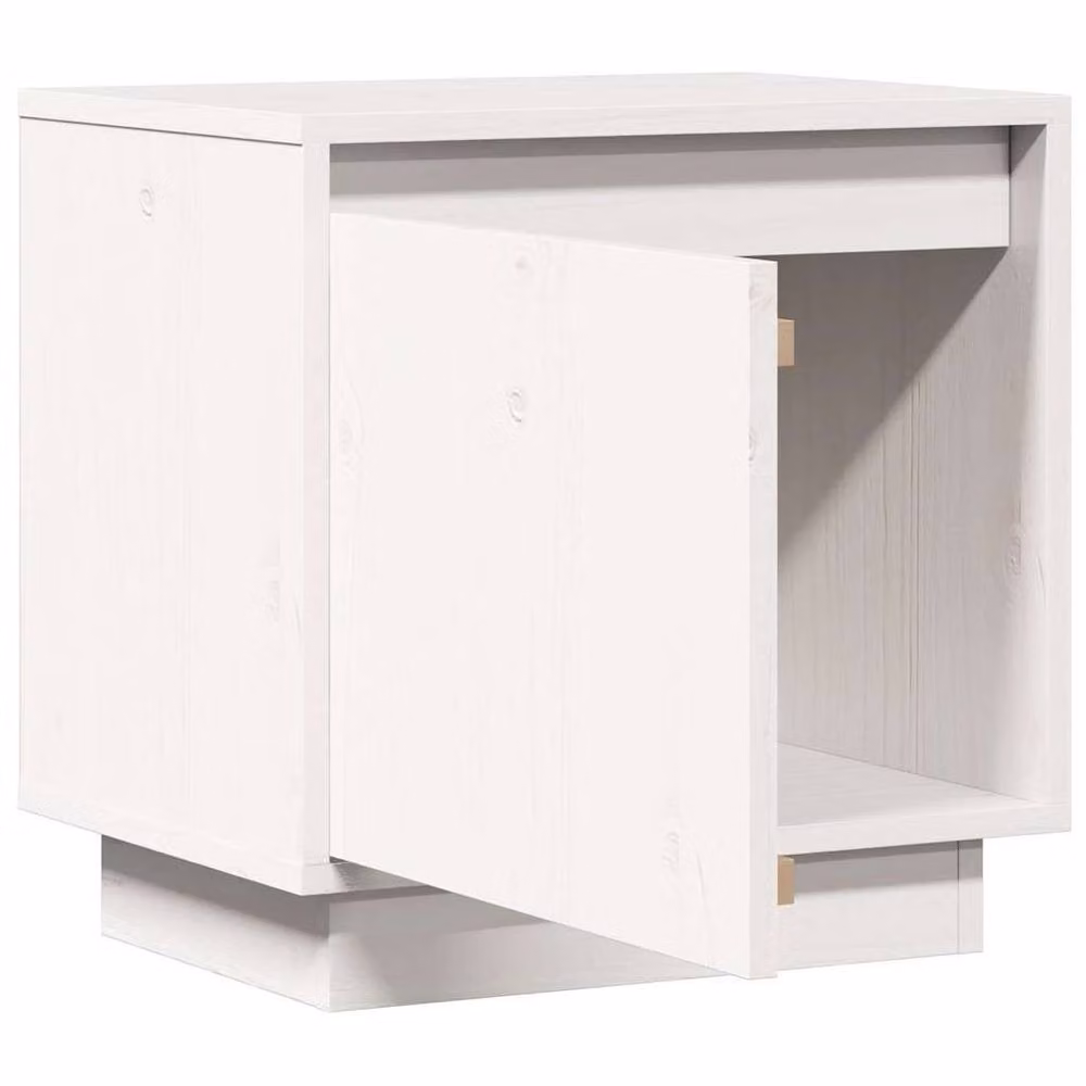 Berkfield Home Elegant White Solid Wood Pine Bedside Cabinet W/D/H: 40 x 30 x 40 cm – 2