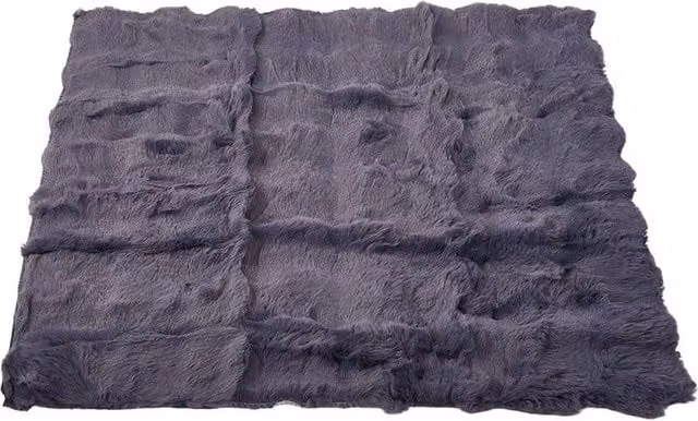 Garden Sanctuary Grey Knitted Faux Fur Throw Blanket