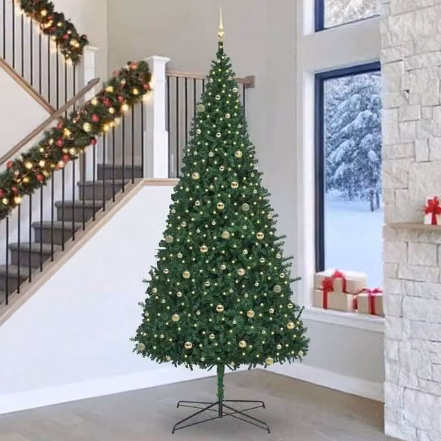 Berkfield Home Green Christmas Tree with Decorative String Lights, 400 cm