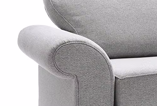 Abakus Direct Ingrid 2 Seater Sofa in Light Grey Braided Chenille Fabric, W/D/H: 194 x 95 x 90 cm – 3