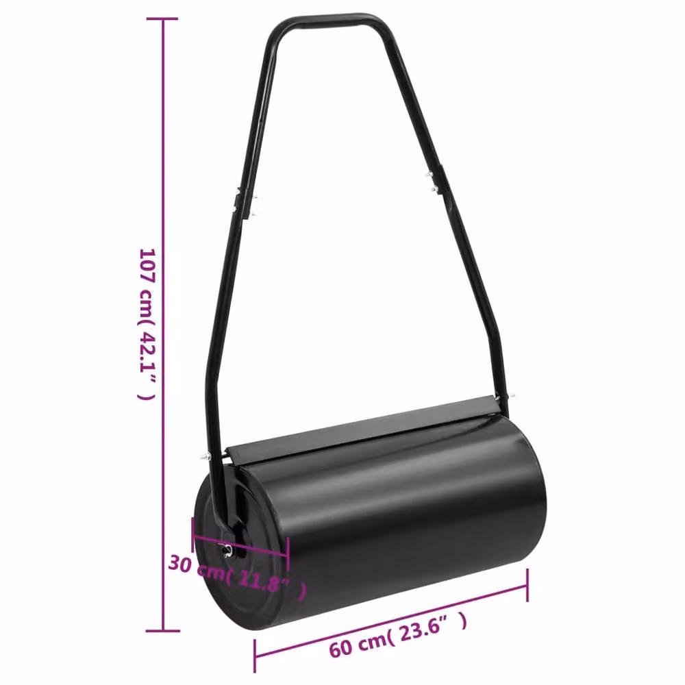 Berkfield Home Garden Manual Lawn Roller with Handle, Black, 42 L, Steel and Iron – 4