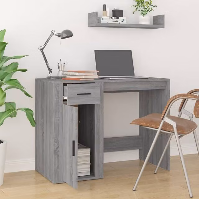 Berkfield Home Elegant Writing Desk in Grey Sonoma, W/D/H: 100 x 49 x 75 cm – 1