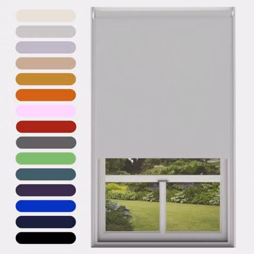 Caecus Grey Blackout Roller Blind with Thermal Insulation and UV Protection, Width: 60 cm, Height: 210 cm